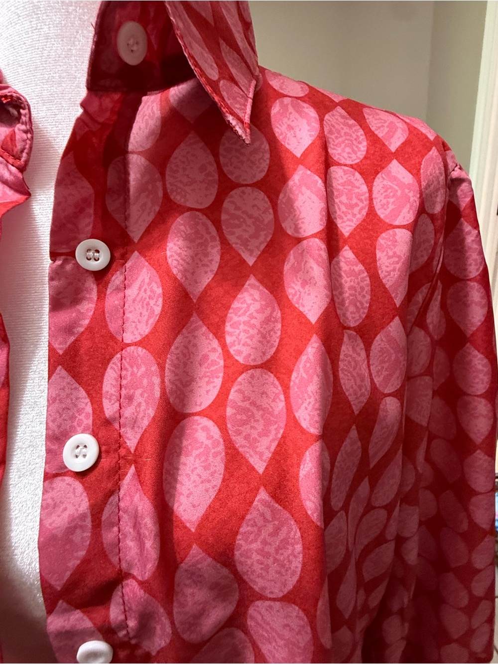 Boho Pink Printed Button-Down Shirt - Picture 3 of 8